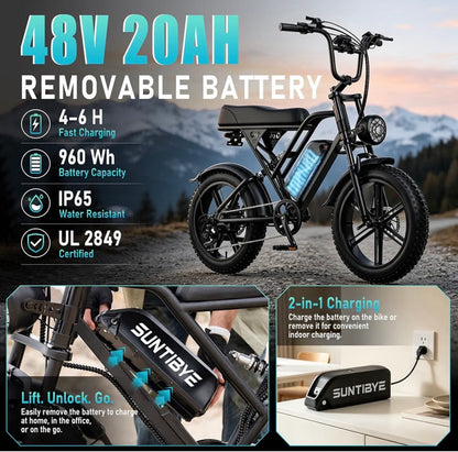 A7 1500W Full-Suspension Moped Style Commuting E-bike