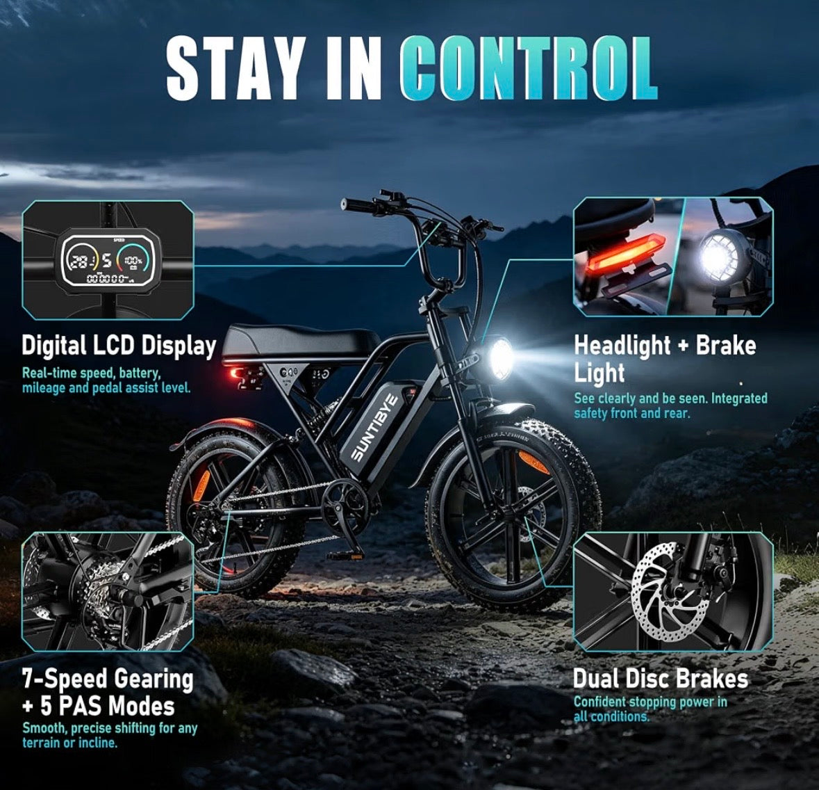 A7 1500W Full-Suspension Moped Style Commuting E-bike